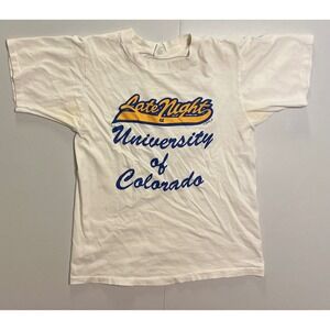 VTG USA Made Single Stitch University of Colorado T Shirt Funny Campus Lies Sm